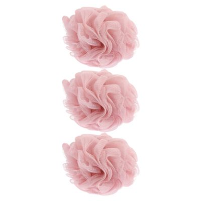 3pcs Bath Flower Tool Pe Clean Pink