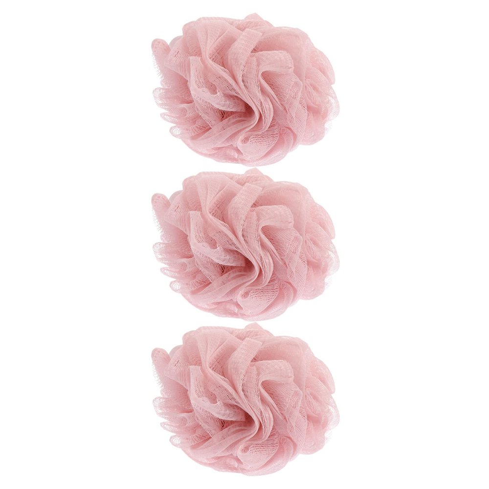 3pcs Bath Flower Tool Pe Clean Pink