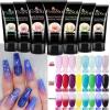 Poly Nail Extension Gel Temperature Color changing Nail Builder Gel Kit Builder Gel for Nails with 36W LED Nail Lamp Nail Extension Gel 8 Pcs 0.5oz with Slip Solution view 2