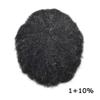 Afro Toupee For Black Men African American Men Kinky Curly Full French Lace Hair Replacement System Brazilian Human Hair All Transparent Lace Afro Wavy Men Wig Black Hair Units (1# Jet Black-8mm Afro Tight Curl) view 2
