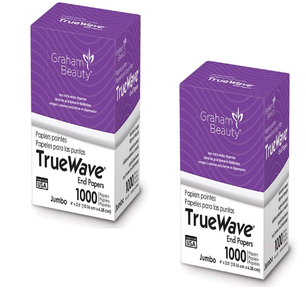 Graham Beauty Salon Truewave Jumbo End Paper 1000 Pack - HC-26067 Pack of 2