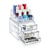 Boxup Makeup Organizer - 3 Drawers Holder And Skin Care Desk Accessories, Cute Small Beauty Cosmetics Table Organizers For Women & Teen Girls, Pretty Lip Stick Gloss Storage Stand view 1