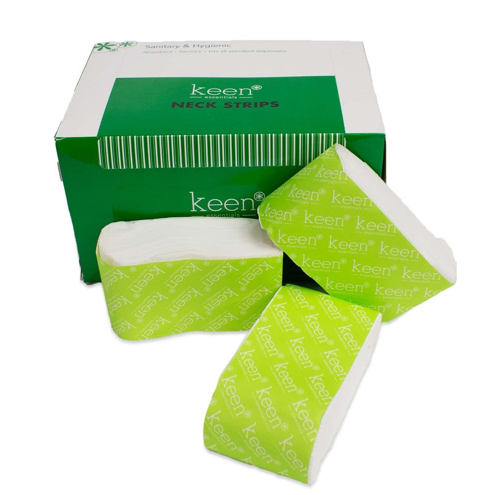 Keen Essentials Neck Strips Paper for Hair Salon Barbershop, 2.6" Extra Wide (1 Case, 144 Rolls, 8640 Strips)