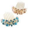 2 PCS Flower Bridal Hair Comb Rhinestone Barrette Hairpin for Women Decorative Chinese Style Hair Clips Hair Accessories view 1