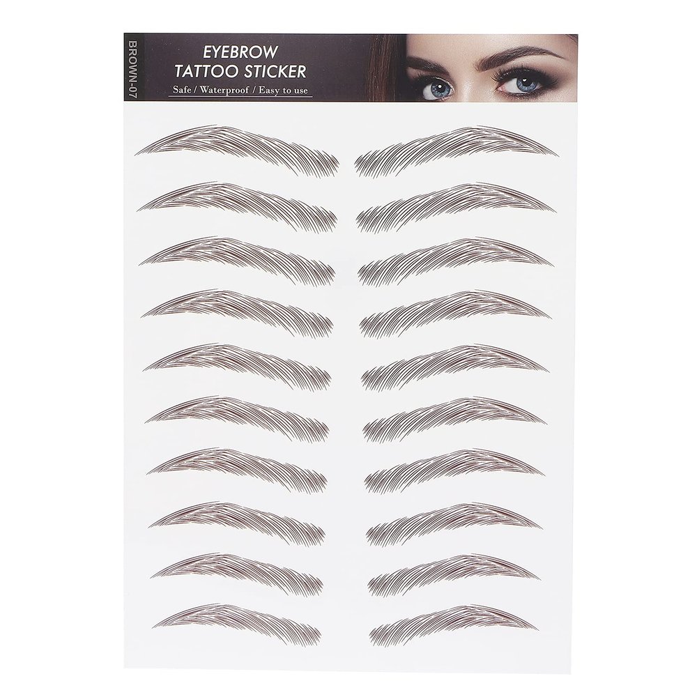 and Lifelike Eyebrow Sticker, Professional Eyebrow Sticker, Women Eyebrow Transfer Sticker for One-time Use(BROWN-07)
