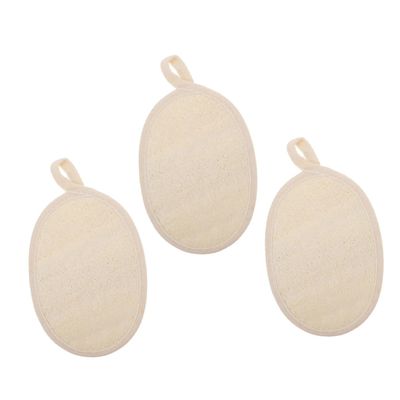Healifty 3pcs Exfoliating Bathing Loofah Towels Sturdy Body Scrubber for Deep Cleaning Beige Mesh Design for Gentle Exfoliation for Safe and Practical