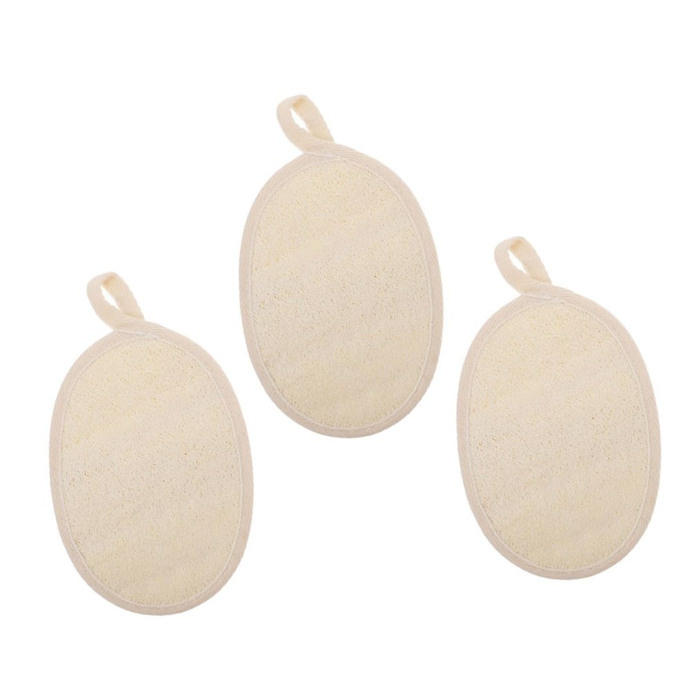 Healifty 3pcs Exfoliating Bathing Loofah Towels Sturdy Body Scrubber for Deep Cleaning Beige Mesh Design for Gentle Exfoliation for Safe and Practical