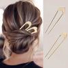 3 Pack U-Shaped Hair Pins French Hair Pin Bun Hair Sticks Chignon Gold Hair Pins for Women Hair Accessories view 3