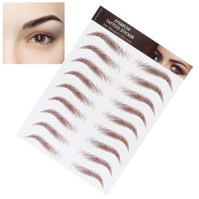 and Lifelike Eyebrow Sticker, Professional Eyebrow Sticker, Women Eyebrow Transfer Sticker for One-time Use(BROWN-01)