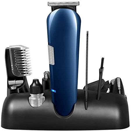 Dongng Beard Trimmer Hair Cutting Kits, Anti-Slip Portable Cordless Hair Clippers Electric Hair Trimmers with Scissors Combs Rotary Motor Quiet Suitable for Men Kids and Babies
