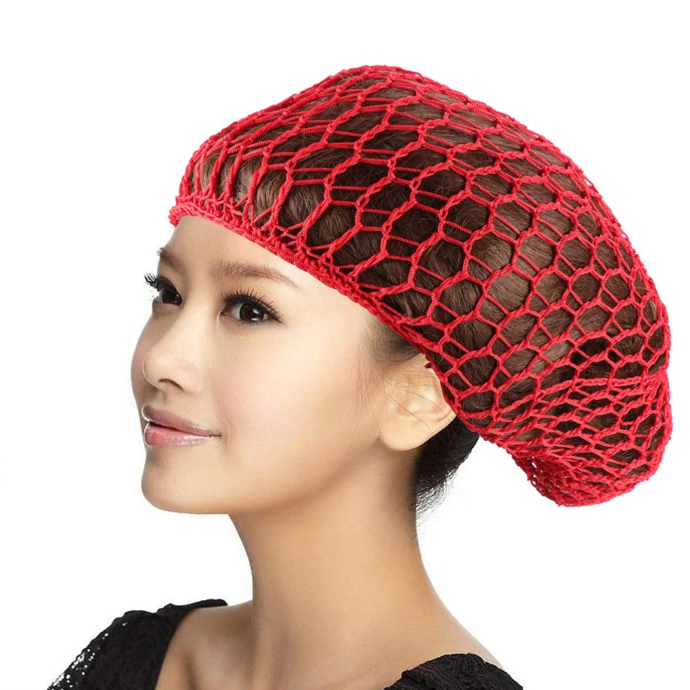 Lurrose Elastic Hair Net Beaded Hair Snood Mesh Crocheted Hair Net Cap Girl Hair Net Cover Black Elastic Hair Ties Hair Wrap Womens Caps and Hats Hair Net Bands To Sleep Scarf Cover Work