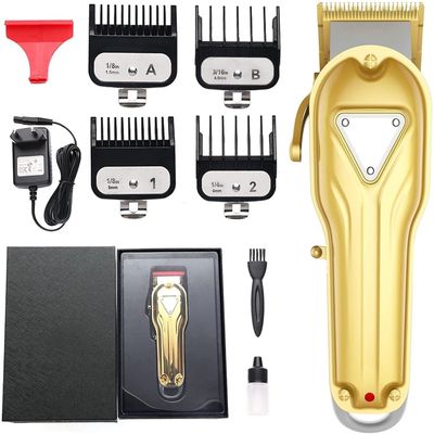 Dongng Hair Clippers,Professional Cordless Electric Haircut Set,Rechargeable Quiet Hair Cutter with 6 Guide Combs,High Power,Easy to Carry High Carbon-Steel Cutting Blades (Color : Gold)