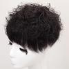 16x17cm Short Pixie Cut Curly Real Human Hair Topper for Women,Invisible Fluffyment Large Area Real Human Hair Pieces for Hair Loss/White Hair Off Black. (16 * 17, Off Black) view 2