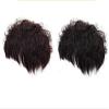 16x17cm Short Pixie Cut Curly Real Human Hair Topper for Women,Invisible Fluffyment Large Area Real Human Hair Pieces for Hair Loss/White Hair Off Black. (16 * 17, Off Black) view 3