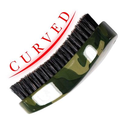 Beauty Town Medium Curve Wave Brush - 50% Boar Bristle & 50% Nylon  All Purpose 360 Wave Brush for Men (Camouflage Patterned)