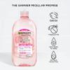 Garnier Micellar Water with Rose Water and Glycerin, Hydrating Facial Cleanser & Makeup Remover, For All Skin Types, Vegan, Cruelty Free, 23.7 Fl Oz (700mL), 1 Count view 4