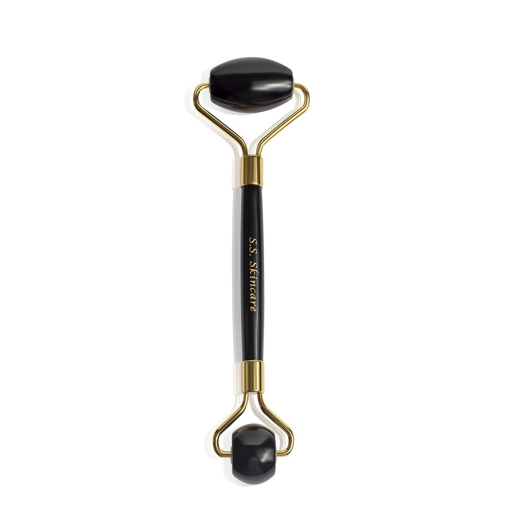 Black Obsidian Facial Roller: Authentic Stone Facial Massager