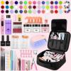42 Colors Acrylic Nails Kits with Drill and UV Light- Acrylic Nail Powder Glitter and Monomer Liquid Kit with Nail Storage Bag, 5PCS Practice Finger view 1