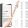 ennva Eyebrow Razor for Women-Eyebrow Trimmer Dermaplaning Tool-Ergonomic Eyebrow Shaper & Facial Razor for Peach Fuzz-Exfoliating Face Razor for Eyebrows-Eye Brow Shaver Razors w/7 Blades- Rose Gold view 1