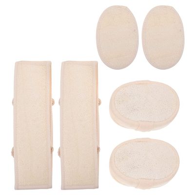 2 Sets Loofah Bath Towel Exfoliating Back Scrubber Exfoliating Loofah Gloves Loofah Bath Scrubber Spa Towels Back Scrubber Strap Bathing Back Washer Body Cotton Shower