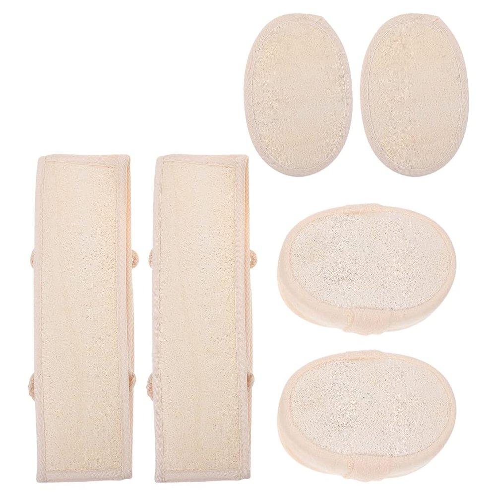 2 Sets Loofah Bath Towel Exfoliating Back Scrubber Exfoliating Loofah Gloves Loofah Bath Scrubber Spa Towels Back Scrubber Strap Bathing Back Washer Body Cotton Shower