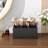 HIIMIEI Black Makeup Brush Holder Organizer Acrylic 6-Slots Cosmetic Brushes Storage Organizer for Vanity Countertop view 3