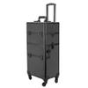 Ochine 3 in 1 Makeup Case Aluminum Cosmetic Case Rolling Train Case Professional Makeup Train Case Large Capacity Trolley Makeup Travel Case Beauty Storage with Folding Trays and Large Compartments view 1