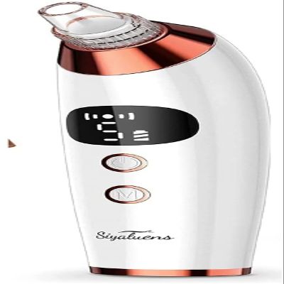 Dongng Vacuum Pore Cleaner, Facial Pore Acne Comedone Whitehead Extractor with 5 Suction Power & 5 Probes,Hot Compress,3 Beauty Lamps,Electric USB Rechargeable Energy-Saving and Silent