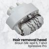 Braun Replacement Hair Removal Head 67030946 Compatible with Braun Silkepil 7 Xpressive Pro and Braun Silk Epil 5, White view 2