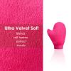 Self Tanner Mitt Applicator - US Patent Self Tanning Mitt with Elastic Cuff in Pink Color. Velvet Soft Texture for Streak-Free Full Body Application, Perfect for Beach Vacation, Back,Legs view 3