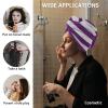 Teamery Microfiber Hair Towel Wrap Ultra Absorbent Fast Drying Hair Turban Soft No Frizz Hair Wrap Towels for Women Wet Hair, Curly, Longer, Thicker Hair, Purple White Stripes view 2