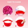 EXCEART 4pcs Silicone Hair Removal Wax Melting Bowls Reusable Non-stick Folding Waxing Containers for Hard Wax Beans Random Colors Space-saving Design view 2