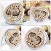 Beaupretty Rhinestone Round Folding Compact Mirror: Portable Pocket Makeup Mirror Double- Sided Gold Plating Travel Mirror with Snap Button for Pockets Bags view 4