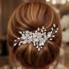 Casdre Crystal Bride Wedding Hair Comb Pearl Bridal Hair Piece Hair Accessories for Women and Girls (A Silver) view 3