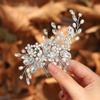 Casdre Crystal Bride Wedding Hair Comb Pearl Bridal Hair Piece Hair Accessories for Women and Girls (A Silver) view 4