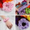 15pcs Hair ring flannel hair Hair Band Rings Chiffon Satin Hair Bands Hair Bow Ropes girls Large Hair Scrunchies Scrunchy Hair Bands fabric Circle oversized baby view 2