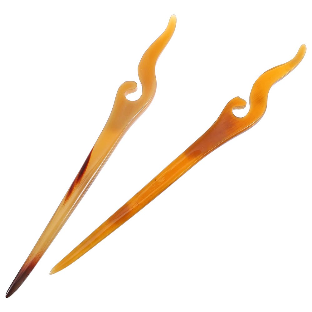 SOLUSTRE 2pcs Natural Hair Sticks Elegant Vintage Hairpins for Bun Styles Lightweight Hair Ornaments for Women for Weddings and Everyday Use