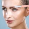3pcs Straight Handle Eyebrow Trimmer Touch up Cosmetology Kit Eyebrow Trimmer Blades Shavers for Women Make up Kit Eyebrow Shaper Kit Facial Tool Face Pink Women's Pp Set view 2