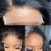Forawme Silky Straight Brazilian Virgin Transparent Lace Closure Wigs For Women 16 Inch 180 Density Pre Plucked Invisible Hd Closureal Lace Wigs Human Hair 5X5 Deep Space view 4