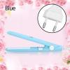 Flat Iron Curler, 2.8 X 0.7Inch Mini Simple Hair Straightener, European Plug 2 in 1 Ceramic Tourmaline Plate Heating Flat Iron for Curly and Straight Hair (Blue) view 2
