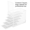5 Layers Eyelash Organizer Box, Clear Acrylic Eyelash Storage Holder Display Box for Professional Beauty Salons and Home, 4.6 x 2.4 x 3.9inch view 2