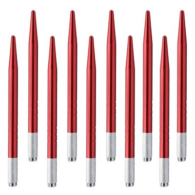 XIAOYU 10 Pieces Microblading Pens Manual Eyebrow Tattoo Pens Light Microblading Handles for Makeup Eyebrow Tattoo Supplies(Red)