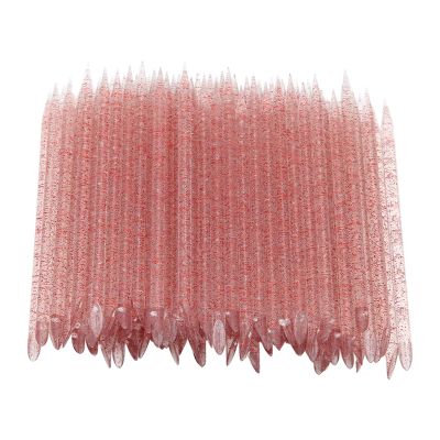100 PCS Disposable Nail Stick Cuticle Pusher bulk, Plastic Nail Care Sticks, Cleaning Cuticle Stick Cuticle Manicure and Pedicure Stick for Fingernail for Men and Women Home Salon (Scarlet)