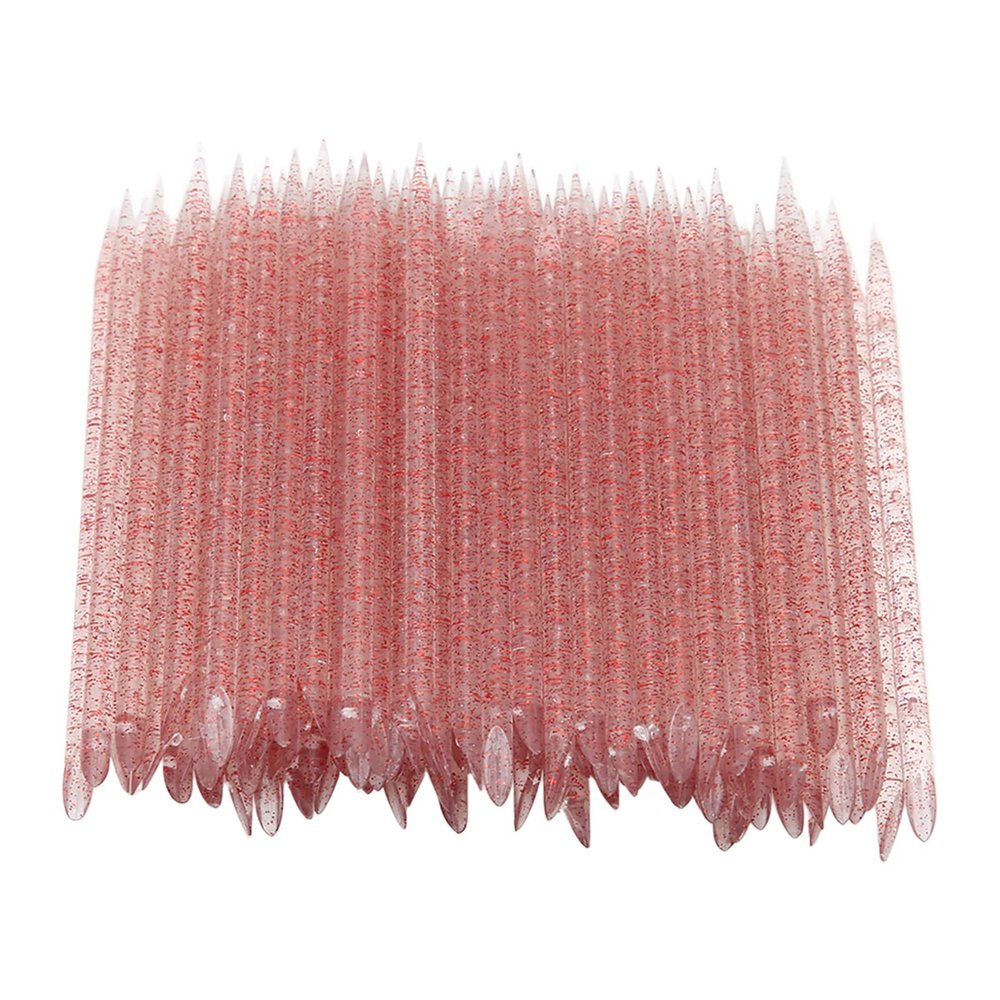 100 PCS Disposable Nail Stick Cuticle Pusher bulk, Plastic Nail Care Sticks, Cleaning Cuticle Stick Cuticle Manicure and Pedicure Stick for Fingernail for Men and Women Home Salon (Scarlet)