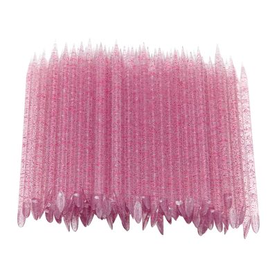 100 PCS Disposable Nail Stick Cuticle Pusher bulk, Plastic Nail Care Sticks, Cleaning Cuticle Stick Cuticle Manicure and Pedicure Stick for Fingernail for Men and Women Home Salon (Fuchsia)