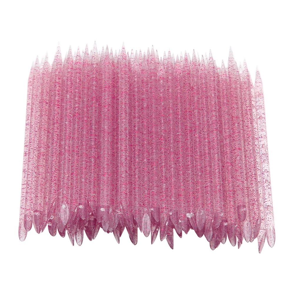 100 PCS Disposable Nail Stick Cuticle Pusher bulk, Plastic Nail Care Sticks, Cleaning Cuticle Stick Cuticle Manicure and Pedicure Stick for Fingernail for Men and Women Home Salon (Fuchsia)