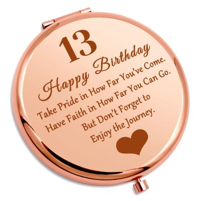 13 Year Old Birthday Gift For Girl Inspirational Gift Travel Makeup Mirror 13th Birthday Gift For Teen Daughter Niece Granddaughter Happy Birthday Gift For Sister Compact Mirror Daughter Gift From Mom