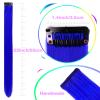 12 PCS Blue Hair Extensions Clip in, Colored Party Highlights Extension for Kids Girls Synthetic Hairpiece Straight 22 inch view 4