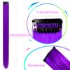 12 PCS Purple Hair Extensions Clip in, Colored Party Highlights Extension for Kids Girls Synthetic Hairpiece Straight 22 inch view 4