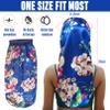 4PCS Long Satin Bonnet Sleep Cap,Black Extra Large Silk Bonnet for Natural Hair, Bonnets for Women Night Sleep,Wide Elastic Band, Very Soft & Comfortable (Black,3 Floral Patterns) view 2